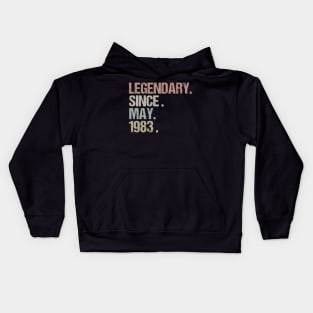 36th Birthday Gift Legendary Since May 1983 Retro Kids Hoodie